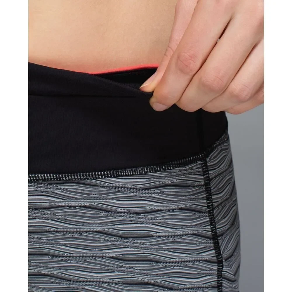 Lululemon Speed Tight II Textured Wave Black Silver Spoon / Black - Size: 6